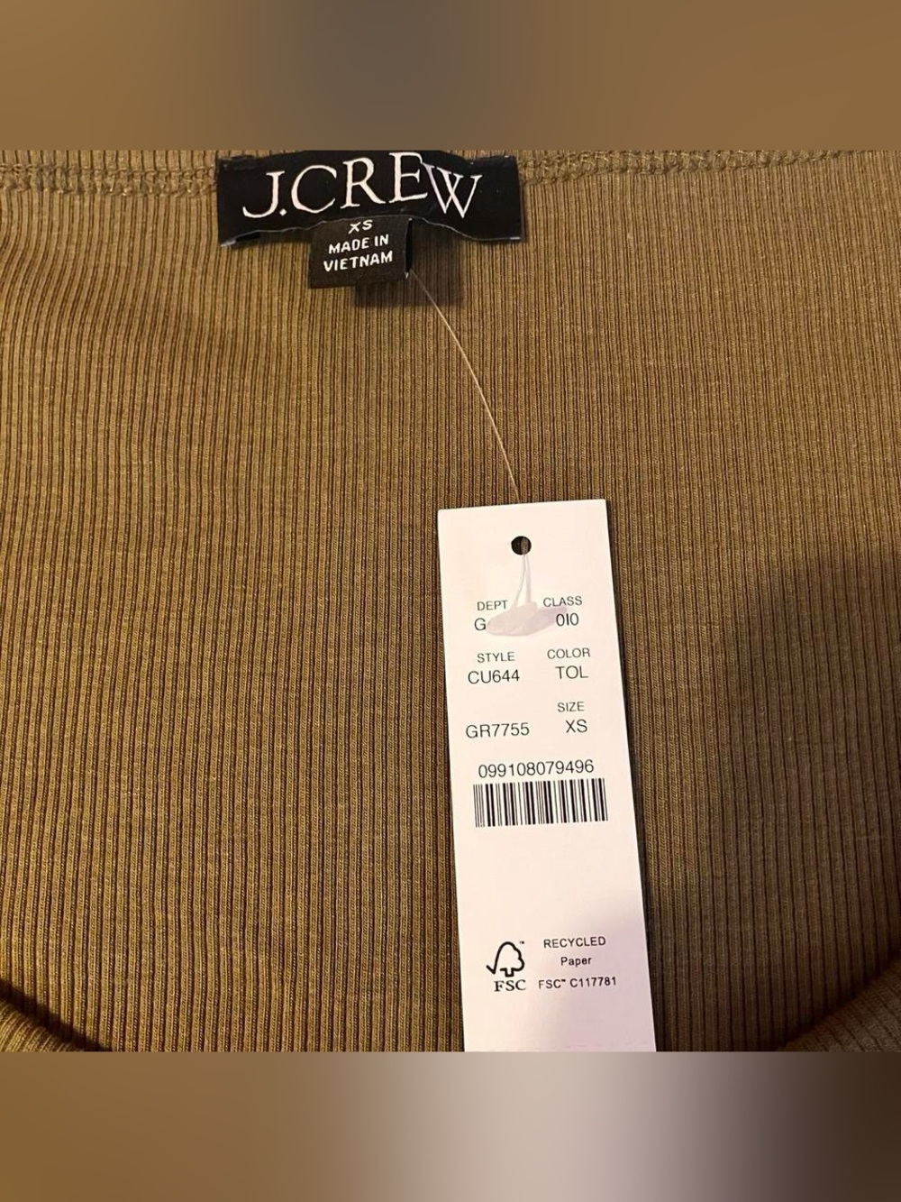 NWT J.Crew Ribbed Button Up Top - Picture 3 of 5